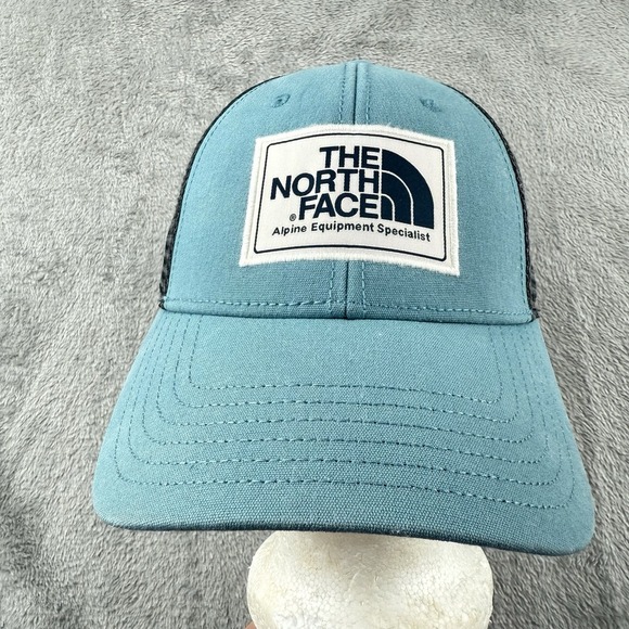 The North‎ Face Mudder Trucker Hat Mens One Size Blue Snap-back Adjustable EUC - Picture 1 of 6
